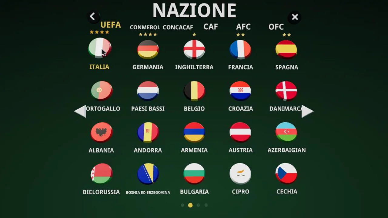 NAZIONE: i bottoni delle nazioni con le stelle dei Mondiali vinti